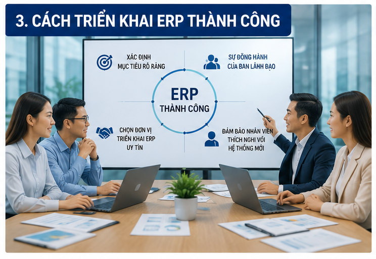 Cách triển khải ERP thành công